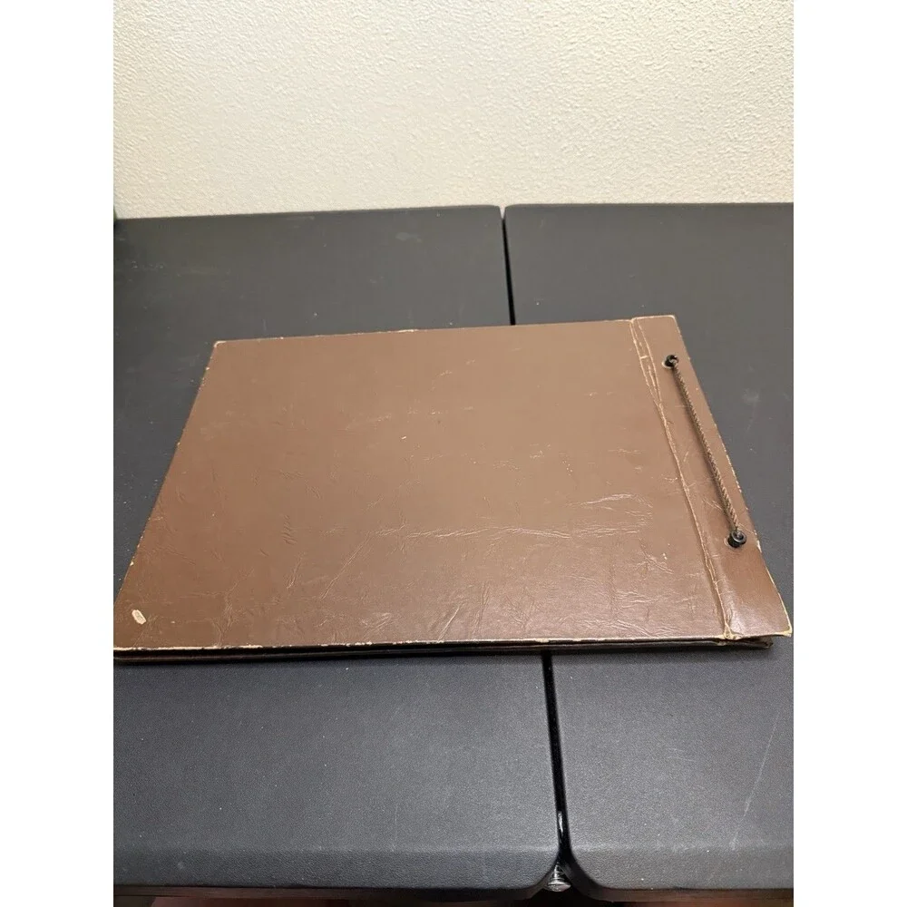 Vintage Brown Gold Embossed Photo Album Scrapbook without photos 14x10